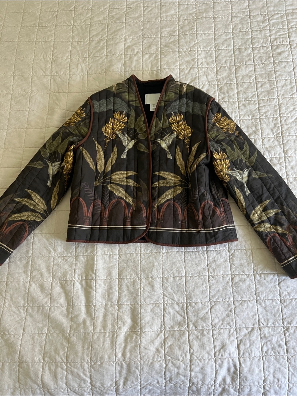 H&M Floral Hummingbird Quilted Jacket - Picture 2 of 10